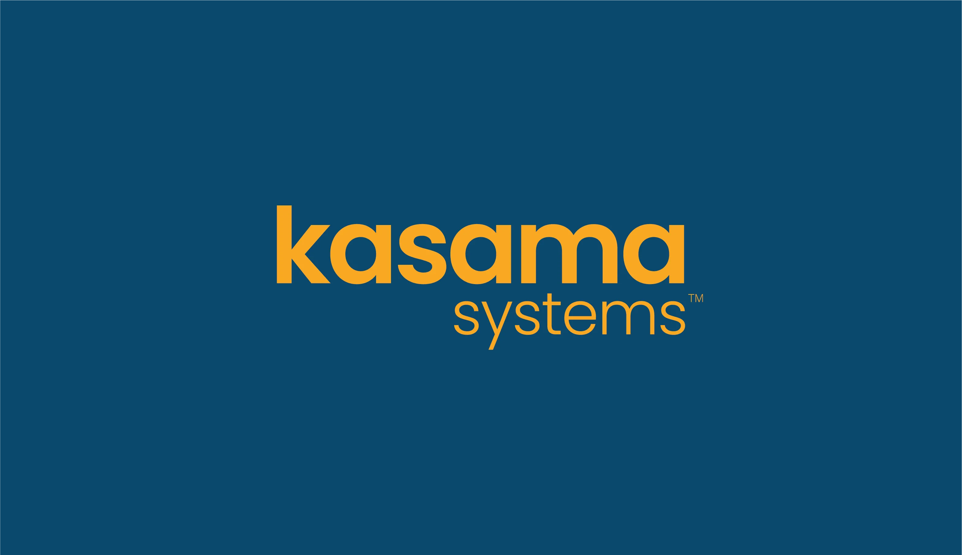 kasama systems sunshine wordmark on its deep teal plate